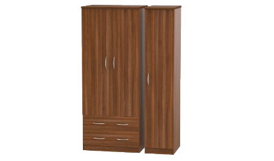 3 Door 2 Left Drawer Wardrobe (2 Door + 1 Door)