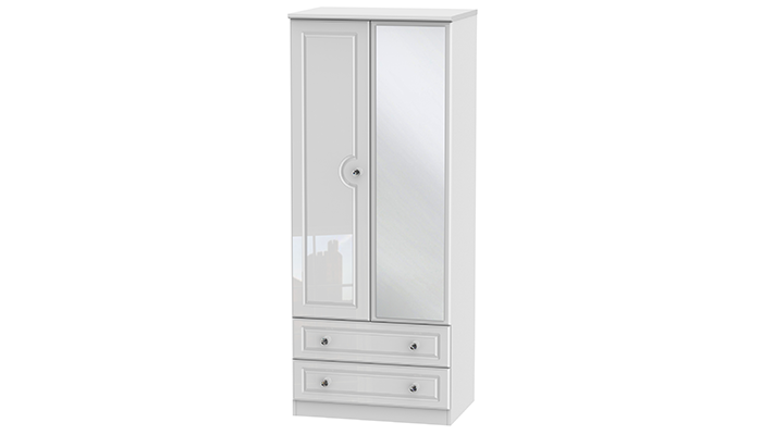 2ft6in 2 Drawer Mirror Robe
