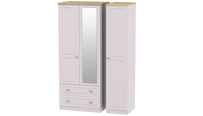 Triple Combo Package- 2 Drawer Mirror Robe 